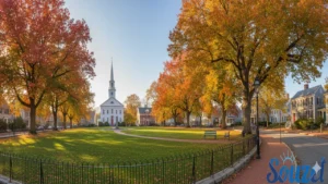 A classic MetroWest, MA town common, where homeowners can solve their unique energy challenges with Souzet's help.