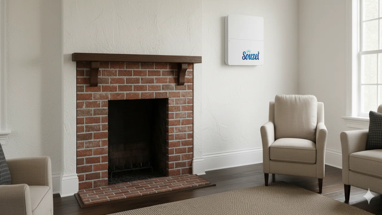 An example of a discreet mini-split installation of old home heat pumps, showing how modern technology fits into a classic Massachusetts home.