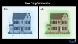 A thermal image demonstrating how Souzet helps MetroWest MA homeowners fix energy loss with insulation and air sealing.